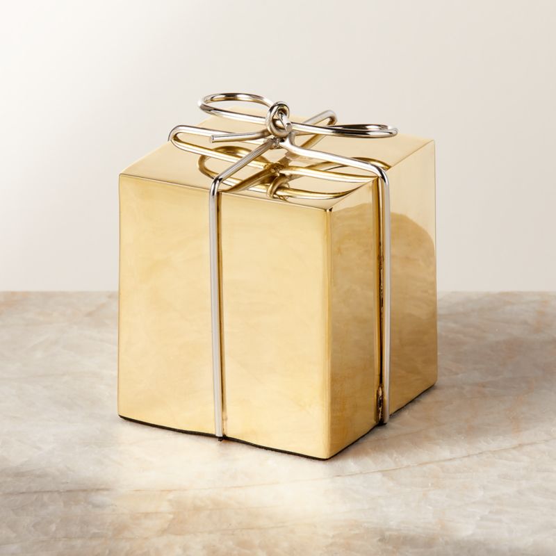 Two-Tone Unlacquered Brass Decorative Present 3.5'' - image 0 of 4