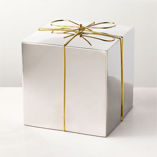 Two-Tone Silver Decorative Present 7"