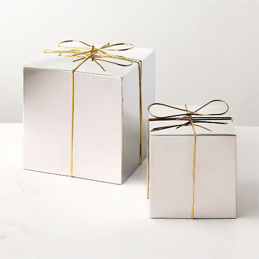 Two-Tone Silver Decorative Presents