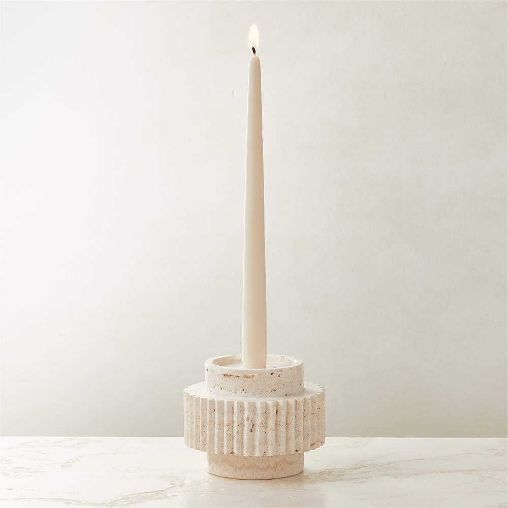 White Wood Pillar Candle Sconce