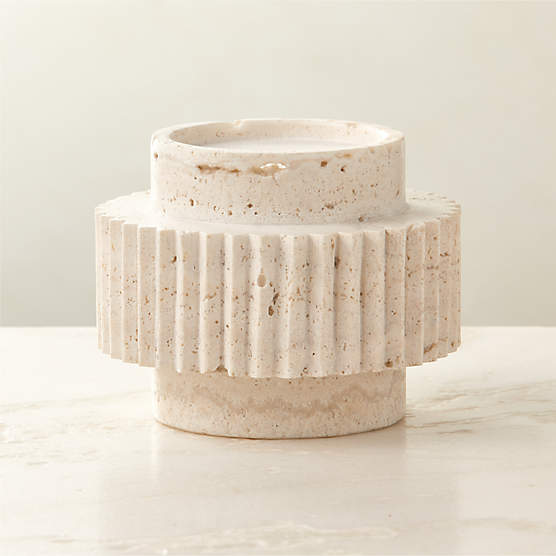 Cinq White Multi Modern Taper Candle Holder Large + Reviews CB2