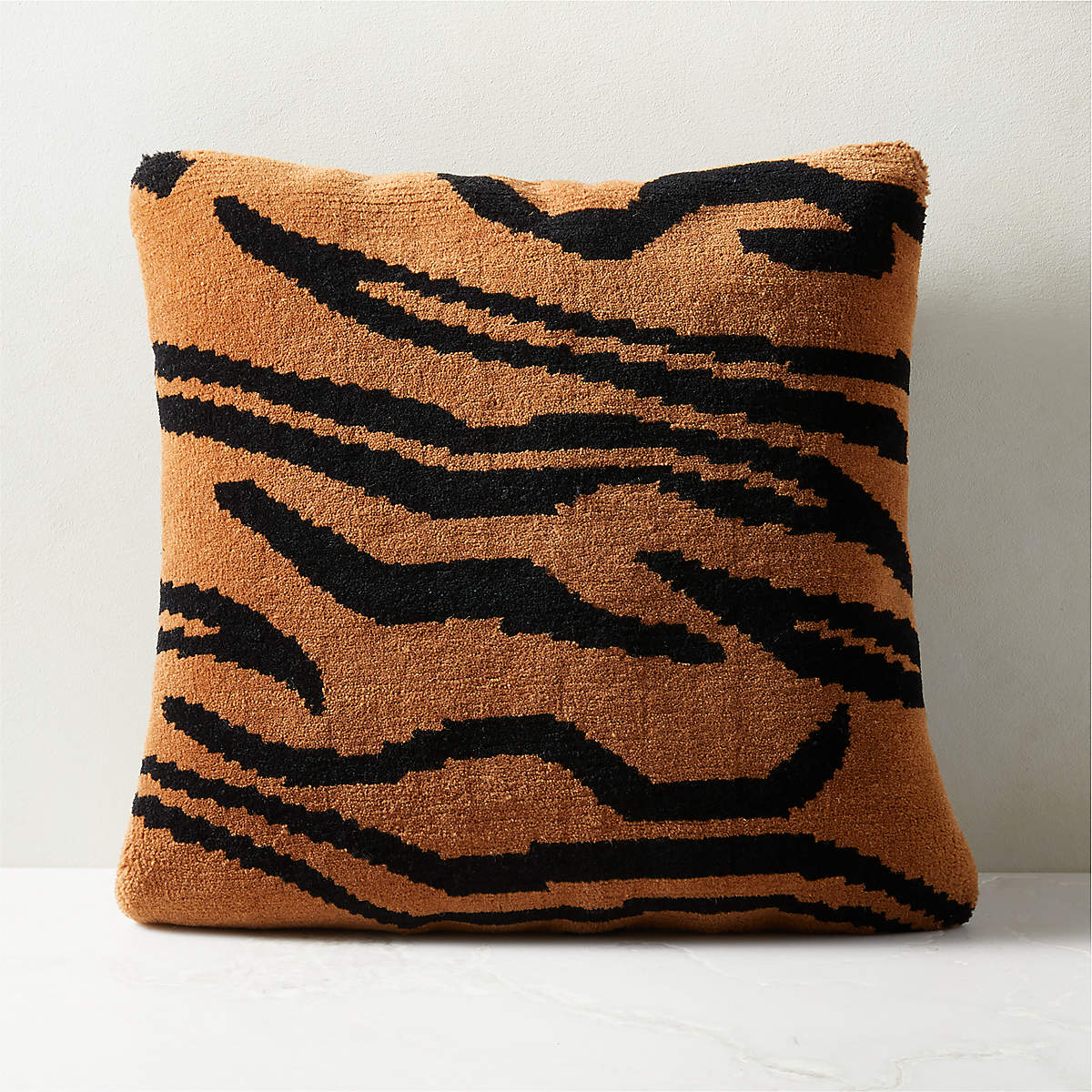 Tygra Tiger Print Modern Throw Pillow with FeatherDown Insert 20