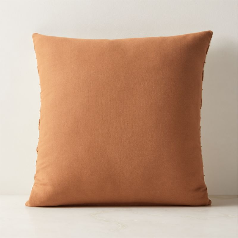 Umara Warm White and Light Brown Cotton Throw Pillow with  Down-Alternative Insert 20" - image 2 of 5