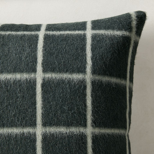 Umi Smoked Green and Cool Grey Alpaca Wool Throw Pillow 23"x23" by Blacksaw