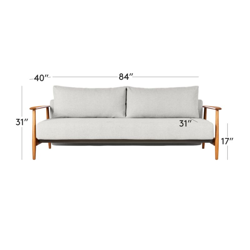 View Una 84" Grey Fabric Sleeper Sofa - image 2 of 7