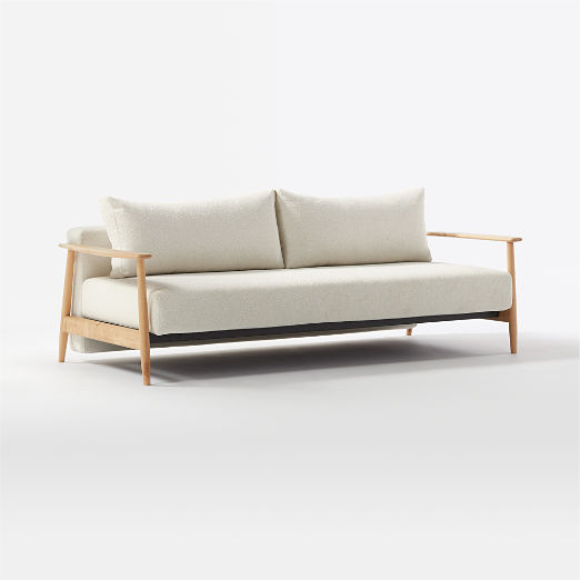 Una 84" Ivory Boucle Sleeper Sofa