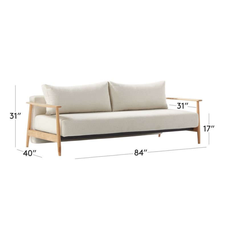 View Una 84" Ivory Boucle Sleeper Sofa - image 2 of 8