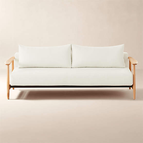 Una 84" Ivory Boucle Sleeper Sofa