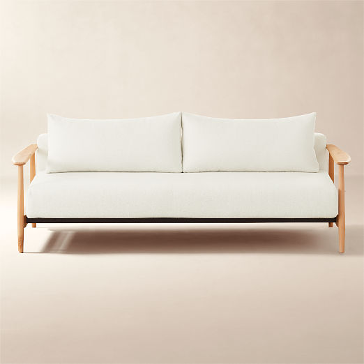 Una 84" Ivory Boucle Sleeper Sofa