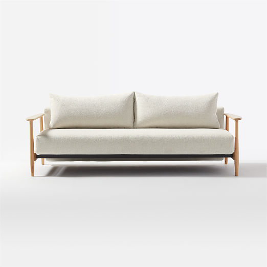 Una 84" Ivory Boucle Sleeper Sofa