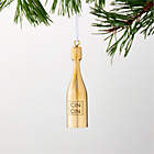 Unlacquered Brass Champagne Bottle Christmas Tree Ornament