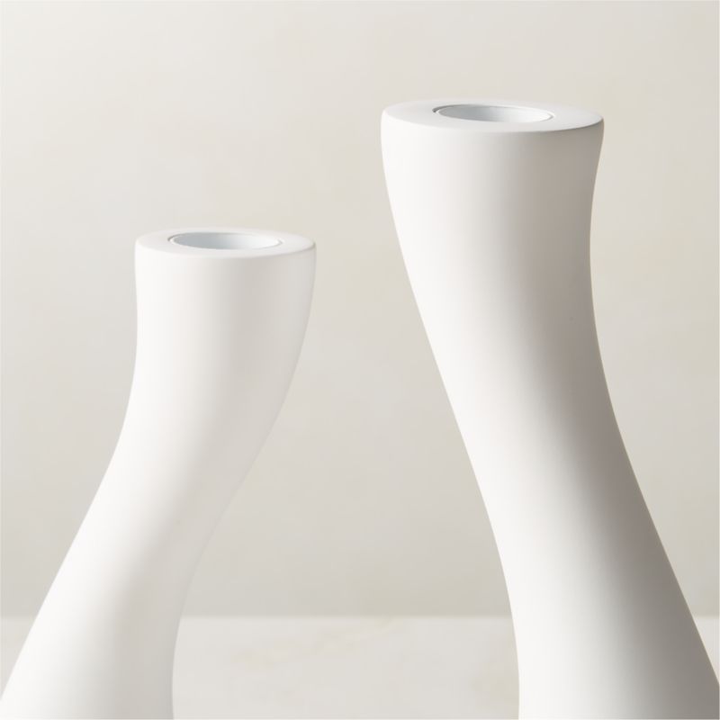 Uri Matte White Cement Taper Candle Holder - image 2 of 7