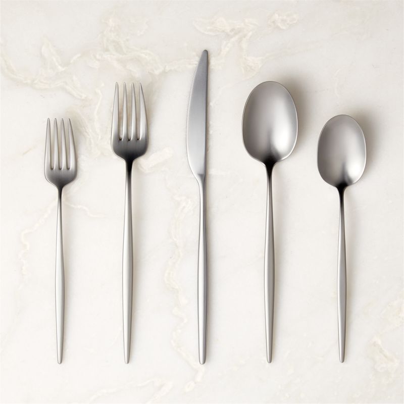 Val Modern 5-piece Silver Flatware Set 