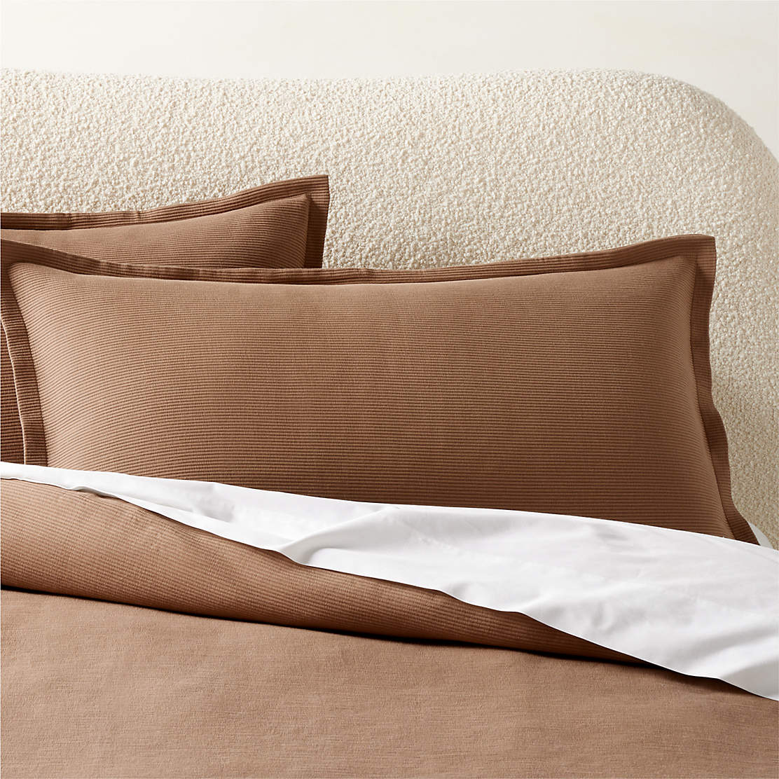Maisa Organic Cotton Slub Coco Brown King Pillow Shams Set of 2