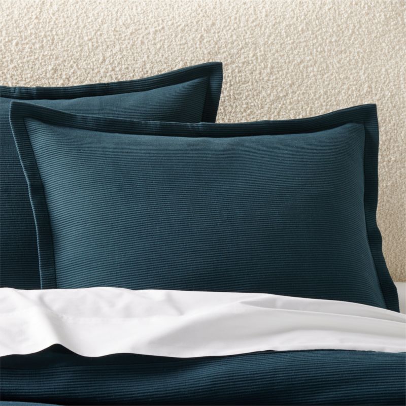 Viewing product image Valencea Organic Cotton Teal Standard Pillow Shams Set of 2 - image 1 of 4