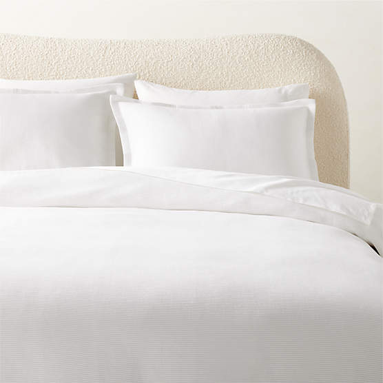 Alto Organic Cotton White Full/Queen Duvet Cover + Reviews | CB2