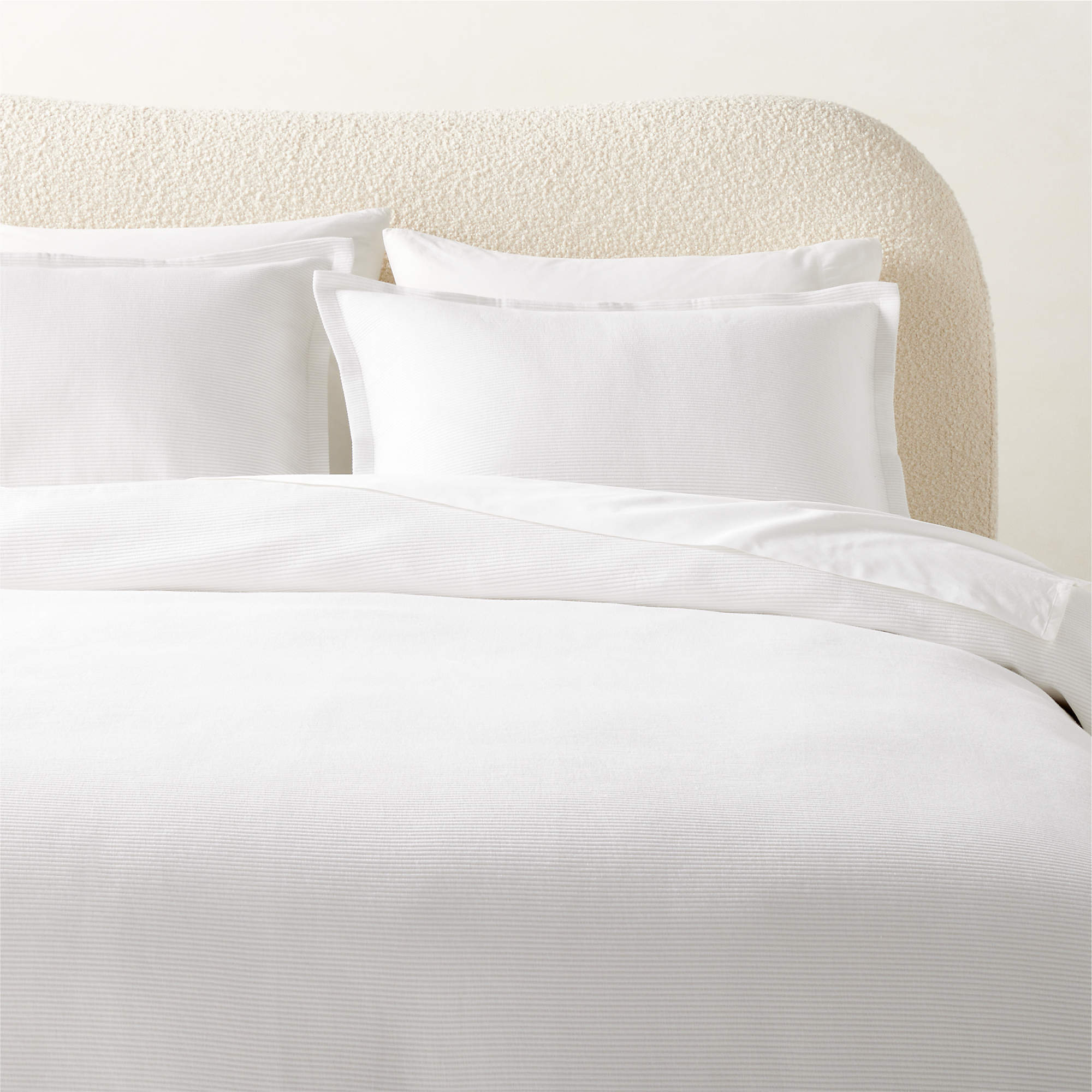 Valencea Modern Organic Cotton White King Duvet Cover + Reviews CB2