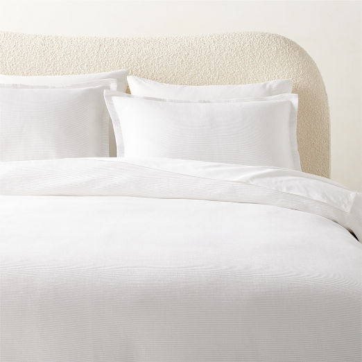 Valencea Organic Cotton Ribbed White Duvet Cover