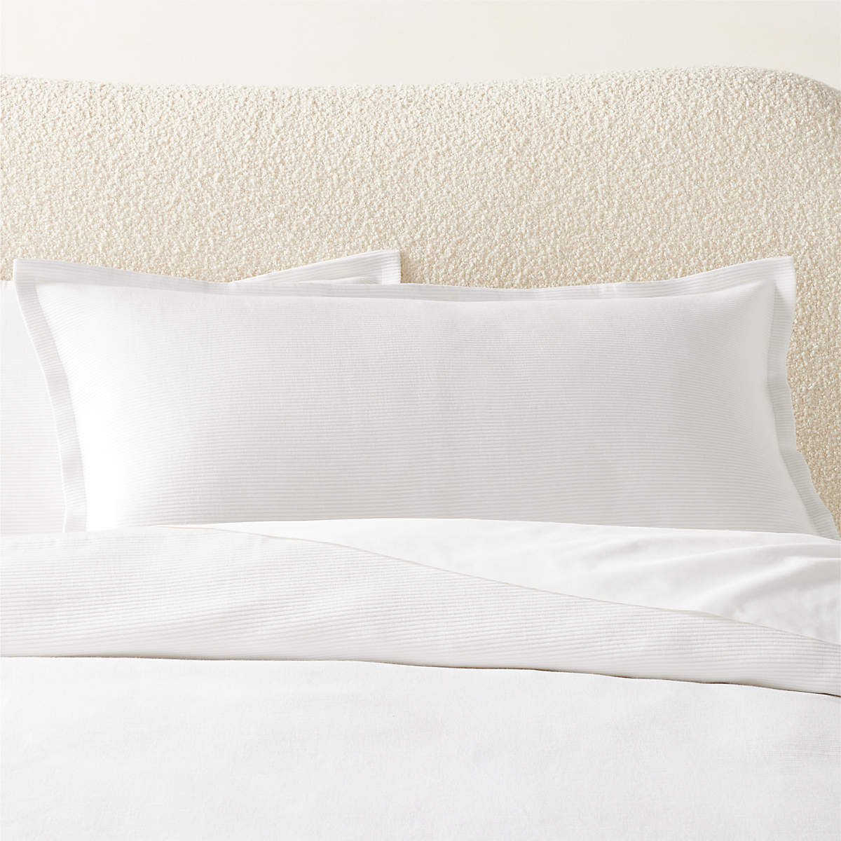 Valencea Modern Organic Cotton White King Pillow Shams Set of 2