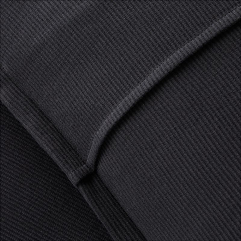 Valencea Organic Cotton Ribbed Black Standard Pillow Shams Set of 2 - image 2 of 5