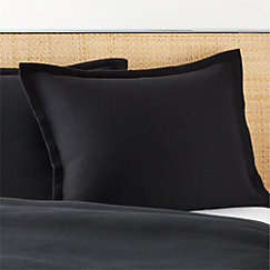 Black standard shop pillow shams