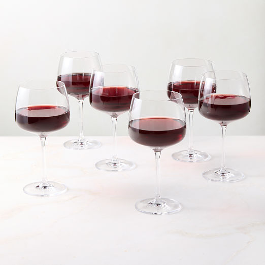 Valentina Red Wine Glasses Set of 6