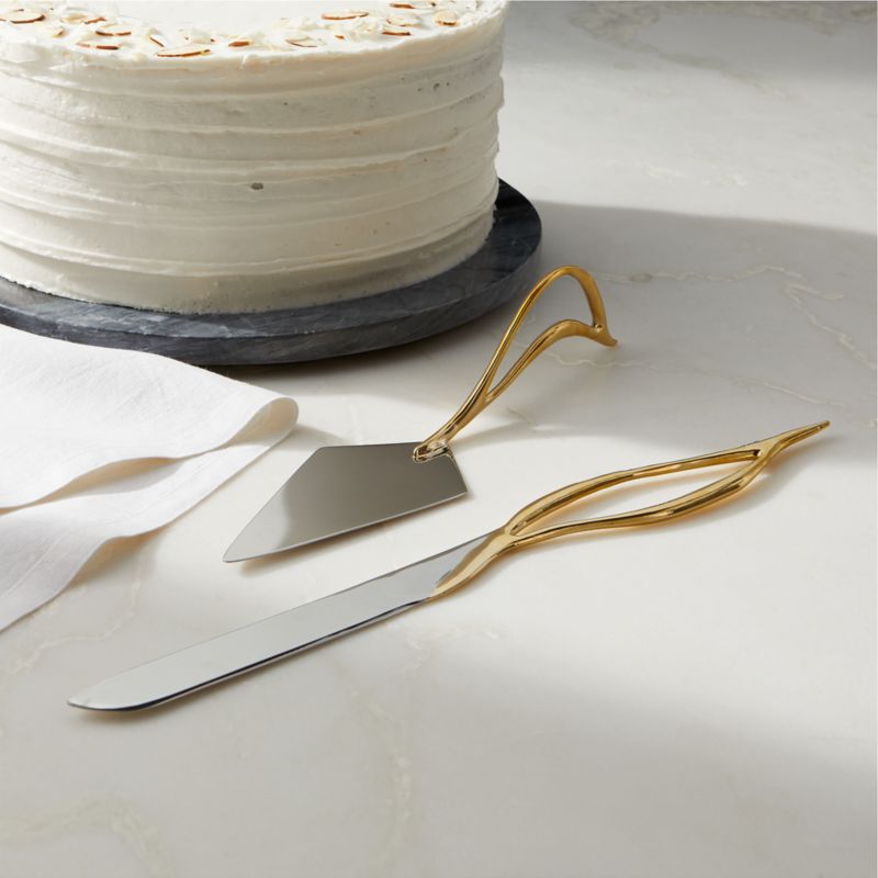 Valleta Gold Cake Servers Set of 2 - image 2 of 4