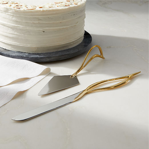 Valleta Gold Cake Servers Set of 2