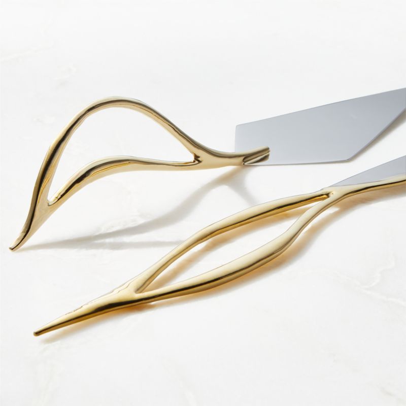 Valleta Gold Cake Servers Set of 2 - image 1 of 4