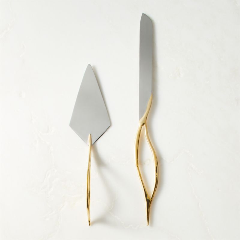 Valleta Gold Cake Servers Set of 2 - image 0 of 4