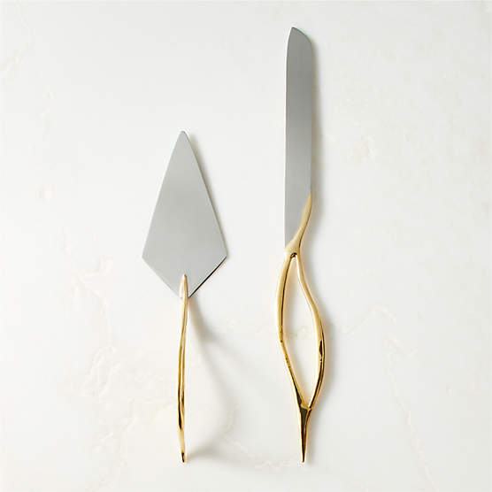 Valleta Gold Cake Servers Set of 2