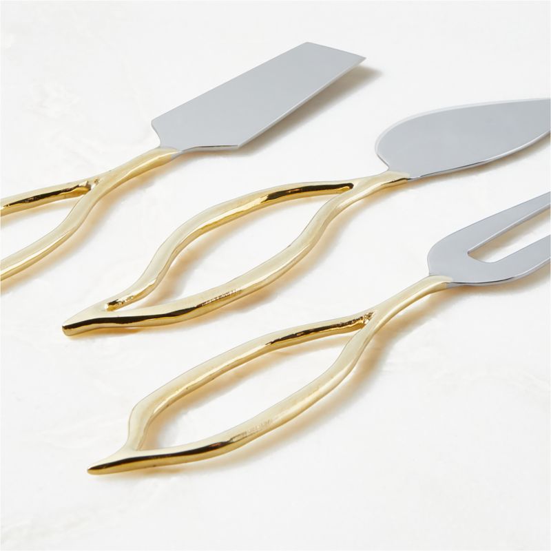 Valleta Gold Cheese Knives Set of 3 - image 1 of 6