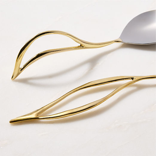 Valleta Gold Salad Servers Set of 2