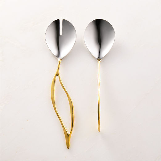 Valleta Gold Salad Servers Set of 2
