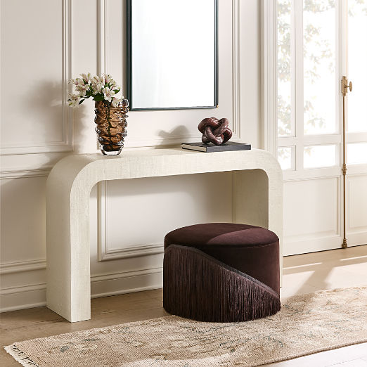 Crescent 52" Ivory Resin Console Table
