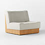 View Vaneri Light Grey Corduroy Armless Chair - image 3 of 6