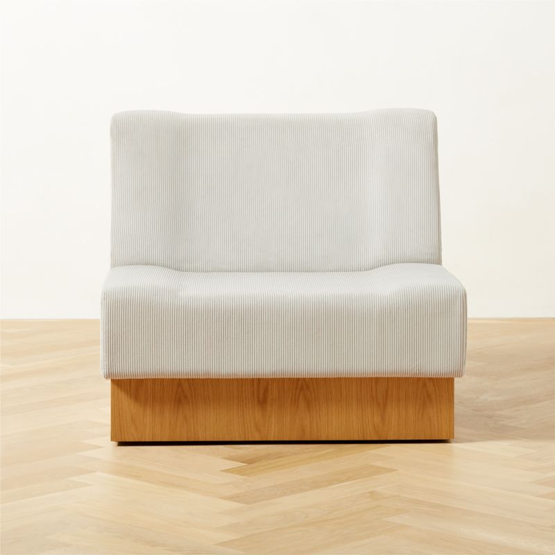 View Vaneri Light Grey Corduroy Armless Chair - image 1 of 6