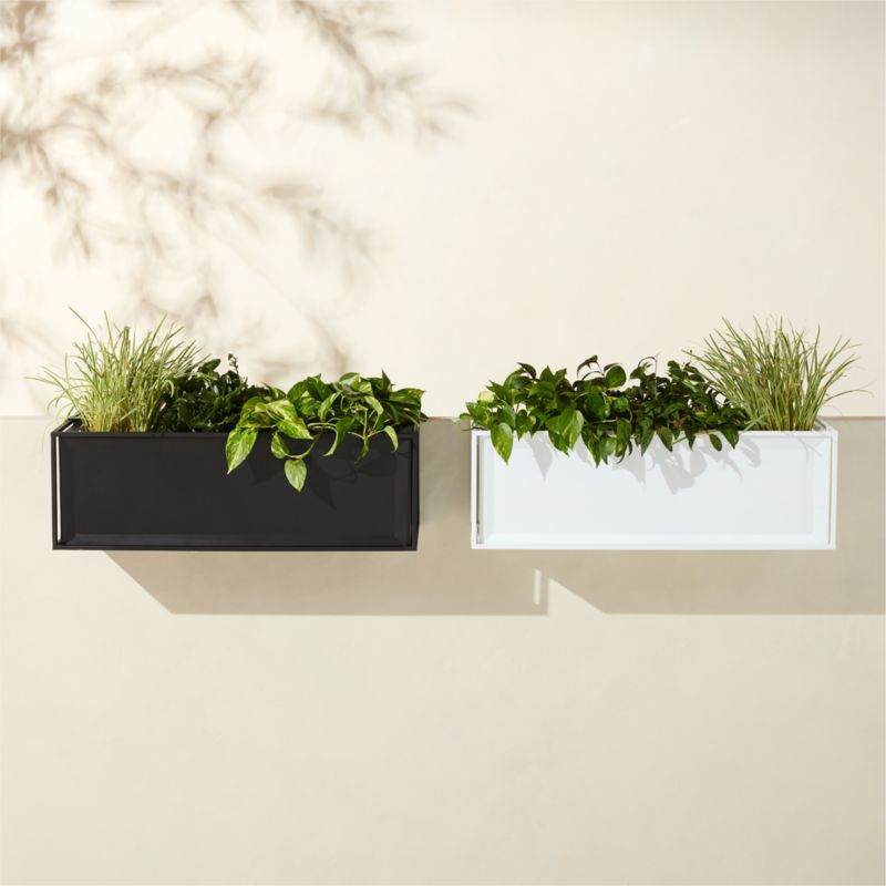 Varo Rectangular White Metal Indoor/Outdoor Railing Planter - image 3 of 4