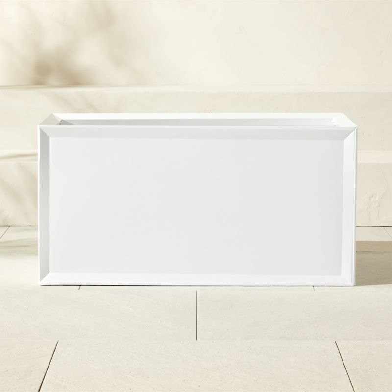 Varo Rectangular White Metal Indoor/Outdoor Planter 32"x16.25" - image 3 of 5