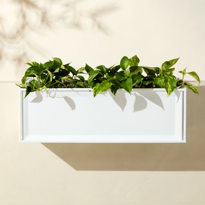 Varo Rectangular White Metal Indoor/Outdoor Railing Planter - image 0 of 4