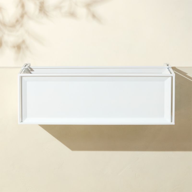 Varo Rectangular White Metal Indoor/Outdoor Railing Planter - image 1 of 4