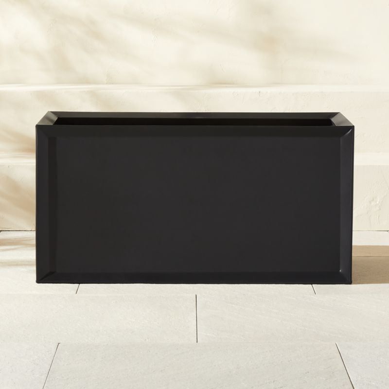 Varo Rectangular Black Metal Indoor/Outdoor Planter 32"x16.25" - image 3 of 5