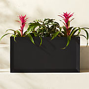 Varo Rectangular Black Metal Indoor/Outdoor Planter 24.25"x12.5"