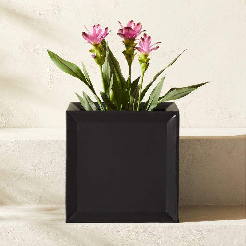 Varo Square Black Metal Indoor/Outdoor Planter 12.5"x12.5" - image 0 of 5