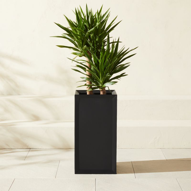 View Varo Square Black Metal Indoor/Outdoor Planter 12.5"x24" details