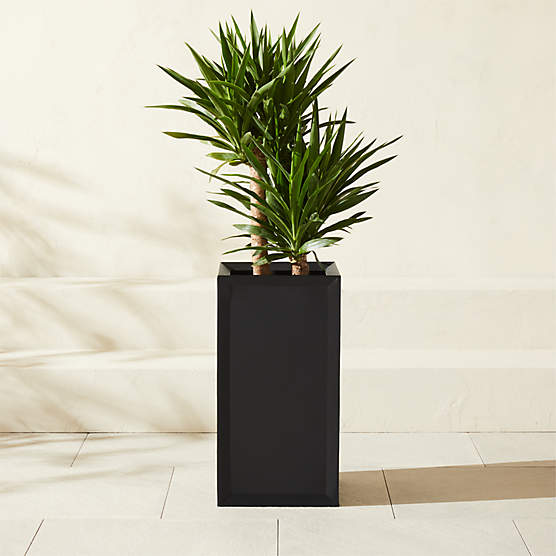 Varo Square Black Metal Indoor/Outdoor Planter 12.5"x24"