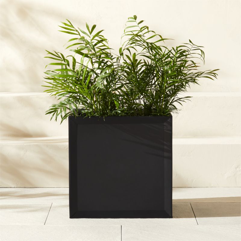 Varo Square Black Metal Indoor/Outdoor Planter 16.25"x16" - image 0 of 5