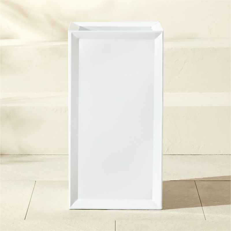 Varo Square White Metal Indoor/Outdoor Planter 12.5"x24" - image 3 of 5