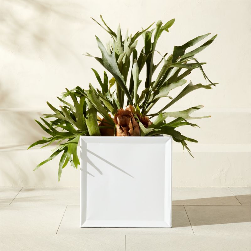 Varo Square White Metal Indoor/Outdoor Planter 16.25"x16" - image 0 of 5