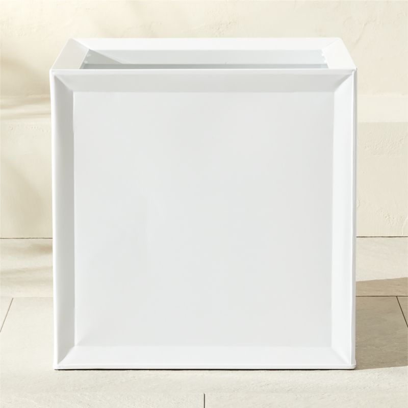 Varo Square White Metal Indoor/Outdoor Planter 16.25"x16" - image 3 of 5